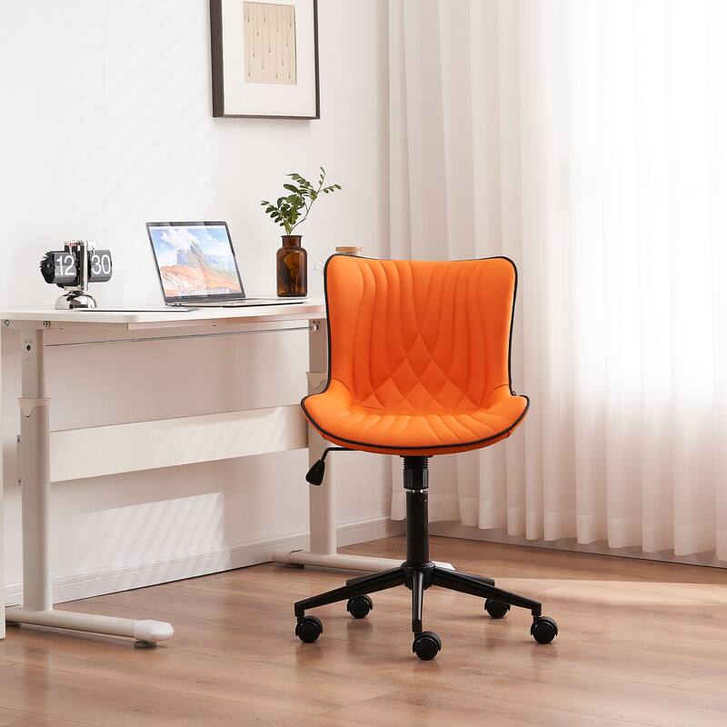 Armless Office Chair Swivel Home Office Desk Chairs with Wheels