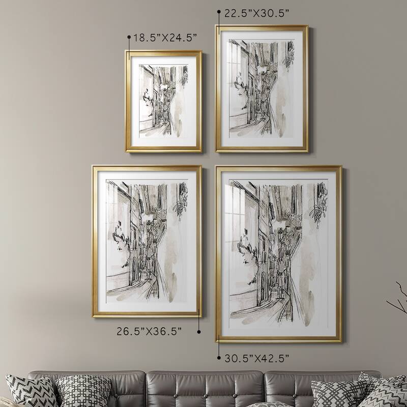 Europe Street Sketches I Premium Framed Print - Ready to Hang