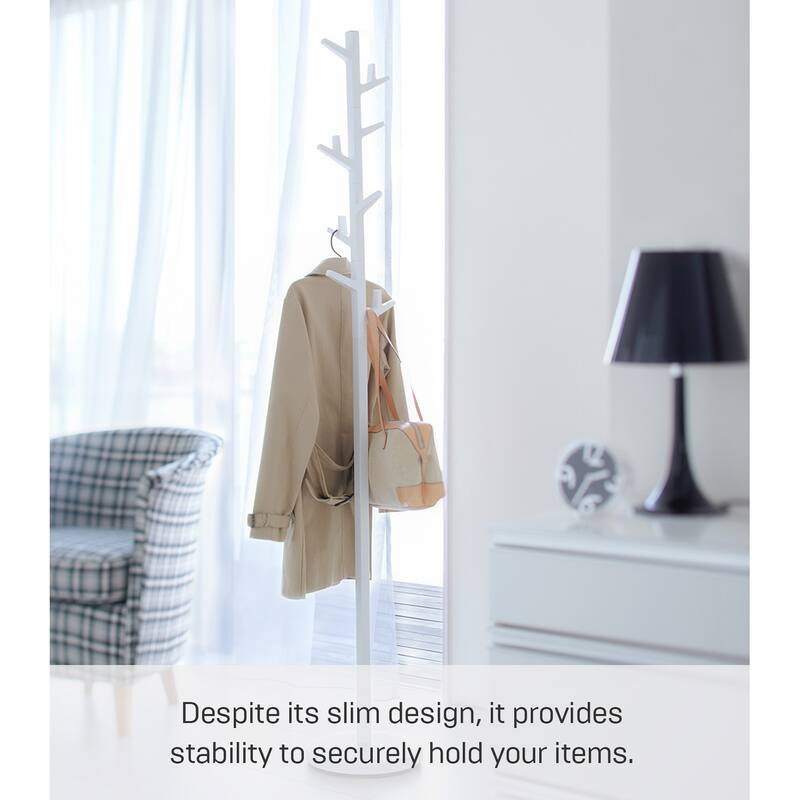 Yamazaki Home Coat Rack, Steel, Holds 26.4 lbs - L 11.02 x W 11.02 x H 69.29 inches