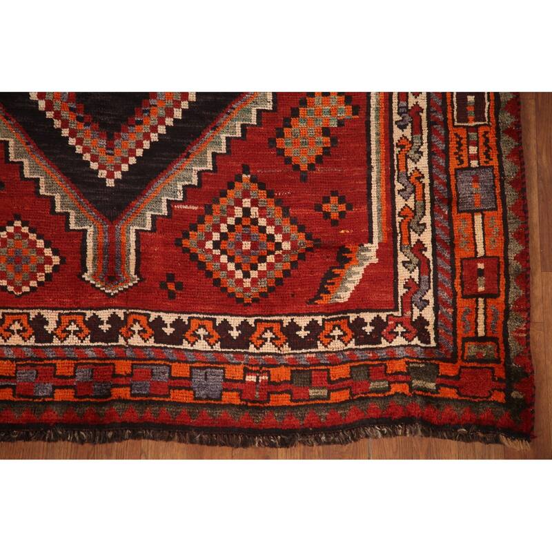 Hand Knotted Oriental 100% Wool Carpet Traditional Tribal Red Lori Area Rug - 8' 11'' X 5' 3''