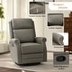 preview thumbnail 13 of 34, Alina Modern 20''w Genuine Leather Swivel Rocker Nursery Manual Recliner Chair with Rolled Arms by HULALA HOME