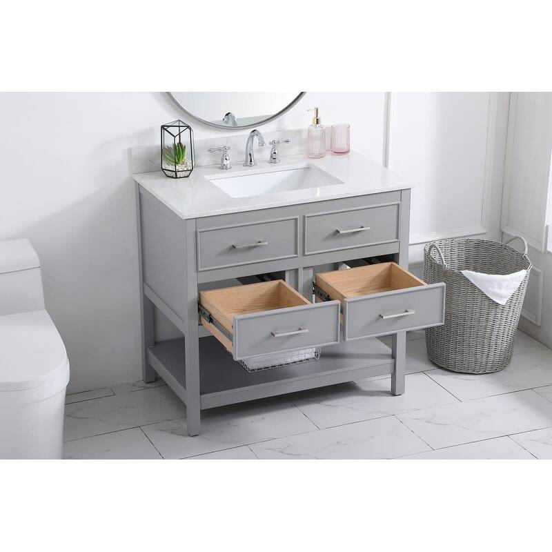 Elegant Lighting VF19036-BS Sinclaire 36" Free Standing Single Basin