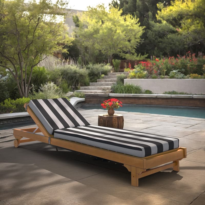 California Umbrella Outdoor Chaise Lounge Cushion, 24" x 78", 3.5" Thick, Memory Foam, Solstice Olefin Fabric