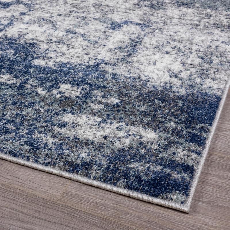 Luxe Weavers Hampstead Collection 941 Dark Blue 8x10 Modern Area Rug - 8' x 10'/Surplus
