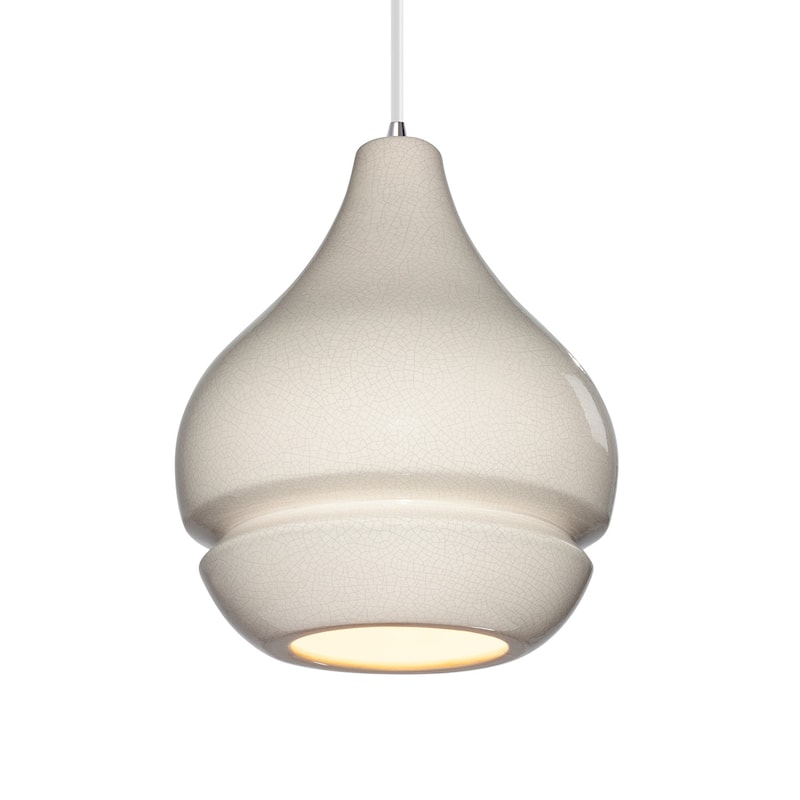 Carson Carrington Sallberg 1-light White Crackle Pendant - Polished Chrome, White Crackle, White - Polished Chrome, White Crackle, White