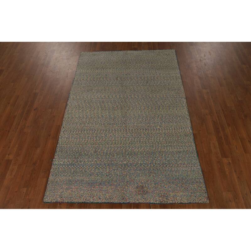 All-Over Moroccan Oriental Area Rug Handmade Wool Carpet - 4'11" x 7'8"