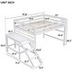 preview thumbnail 21 of 19, Full Size Wood Loft Bed with Platform and Ladder