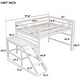 preview thumbnail 11 of 9, White Full Size Wood Loft Bed with Ladder and Fence for Bedroom
