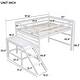 preview thumbnail 11 of 9, White Full Size Wood Loft Bed with Platform, ladder and Fence for Bedroom, Boys and Girls
