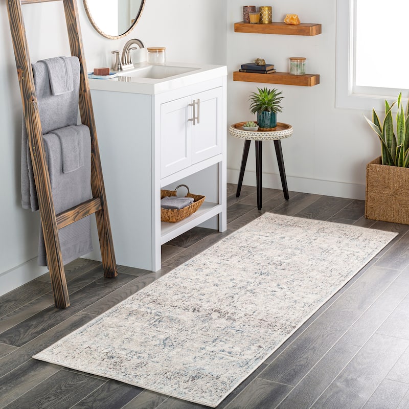 Livabliss Gabi Faded Traditional Medallion Area Rug - Cream - 2' 7" x 7' 3"