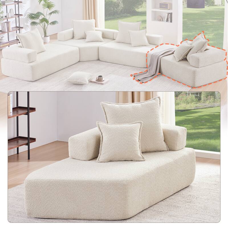 Special-shaped Frame for Oversized Modular U Shaped Sectional Sofa,Luxury Boucle Floor Couch,Convertible Compressed Couch