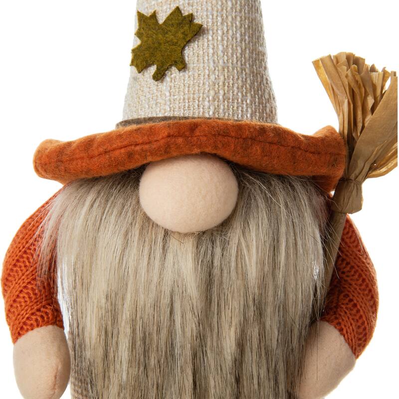 Glitzhome 13"H Set of 3 Fall Harvest Fabric Gnome Decor Table Collectible Ornaments