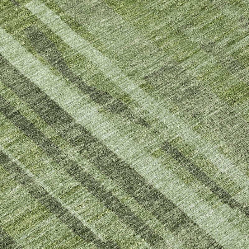 Machine Washable Indoor/ Outdoor Modern Stripes Chantille Rug