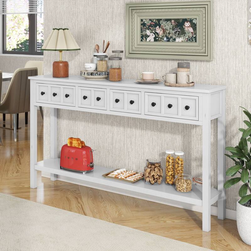 Multi-drawer entry console table