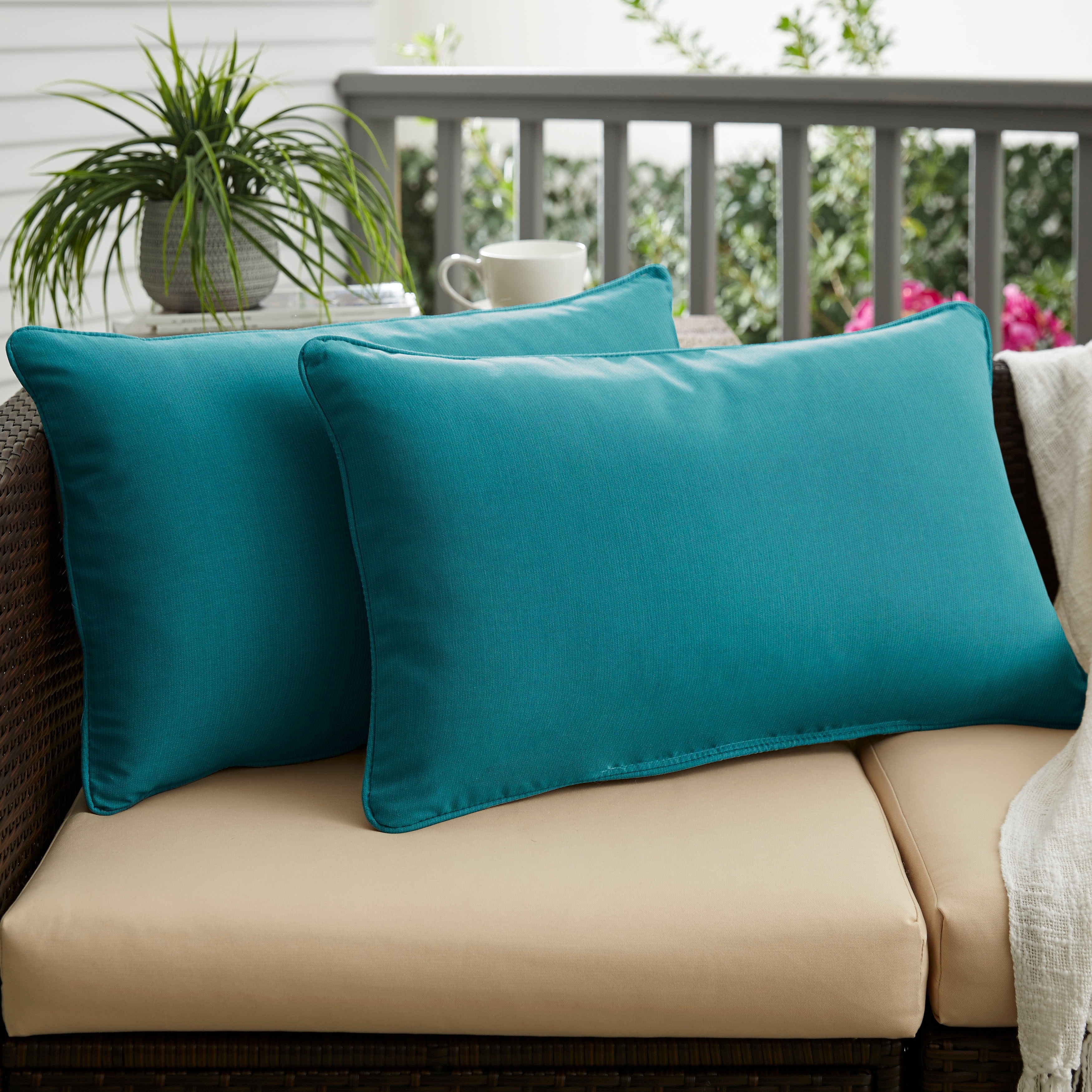 Sorra Home Sunbrella Outdoor Corded Pillow Single