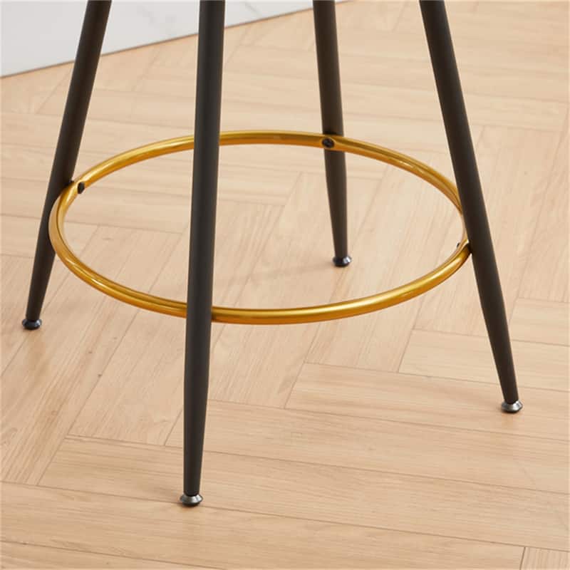 Counter Height Bar Stools Set of 2,360° Swivel Upholstered Barstools