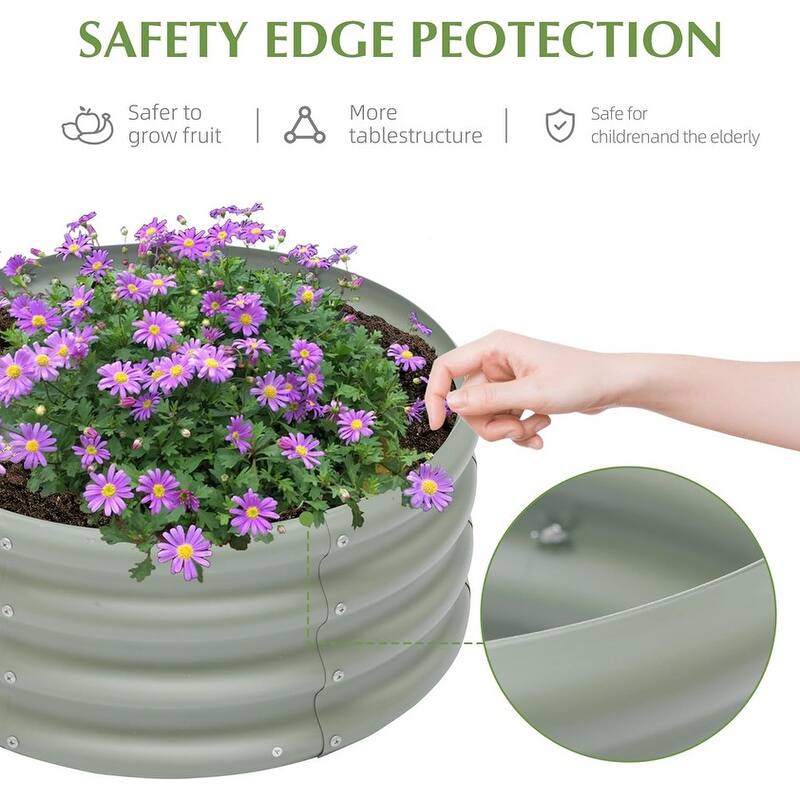 2 Pack Galvanized Raised Garden Bed,Outdoor