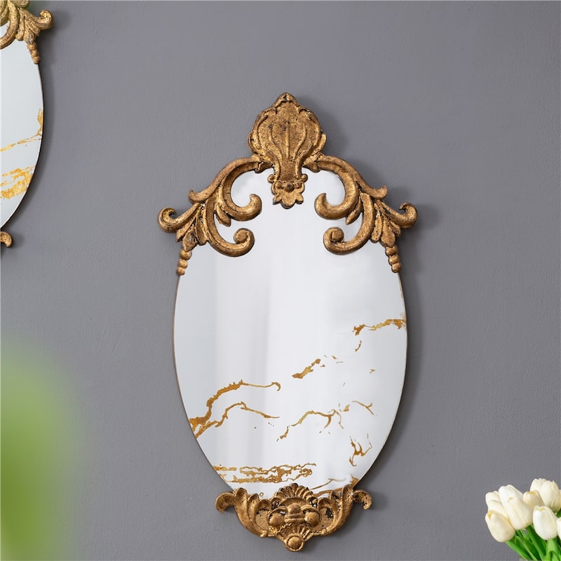 Decorative Oval Wall Mirror, Accent Mirror for Living Room, Entryway
