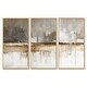 preview thumbnail 15 of 17, Designart Brown and Grey Horizon Abstract - Landscape Framed Wall Art Set of 3