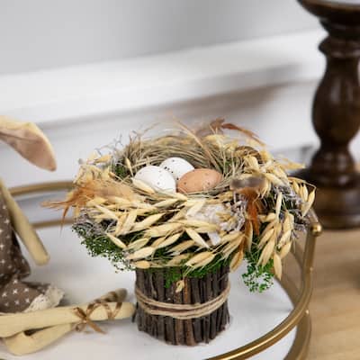 Bird's Nest with Eggs Easter Bundle Decoration - 6.5"