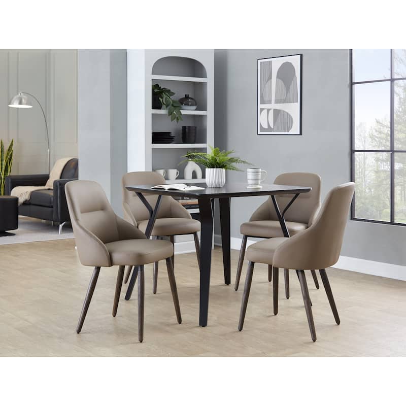 Carson Carrington Yvette Upholstered Chair with Dark Walnut Bent Wood Legs (Set of 2)