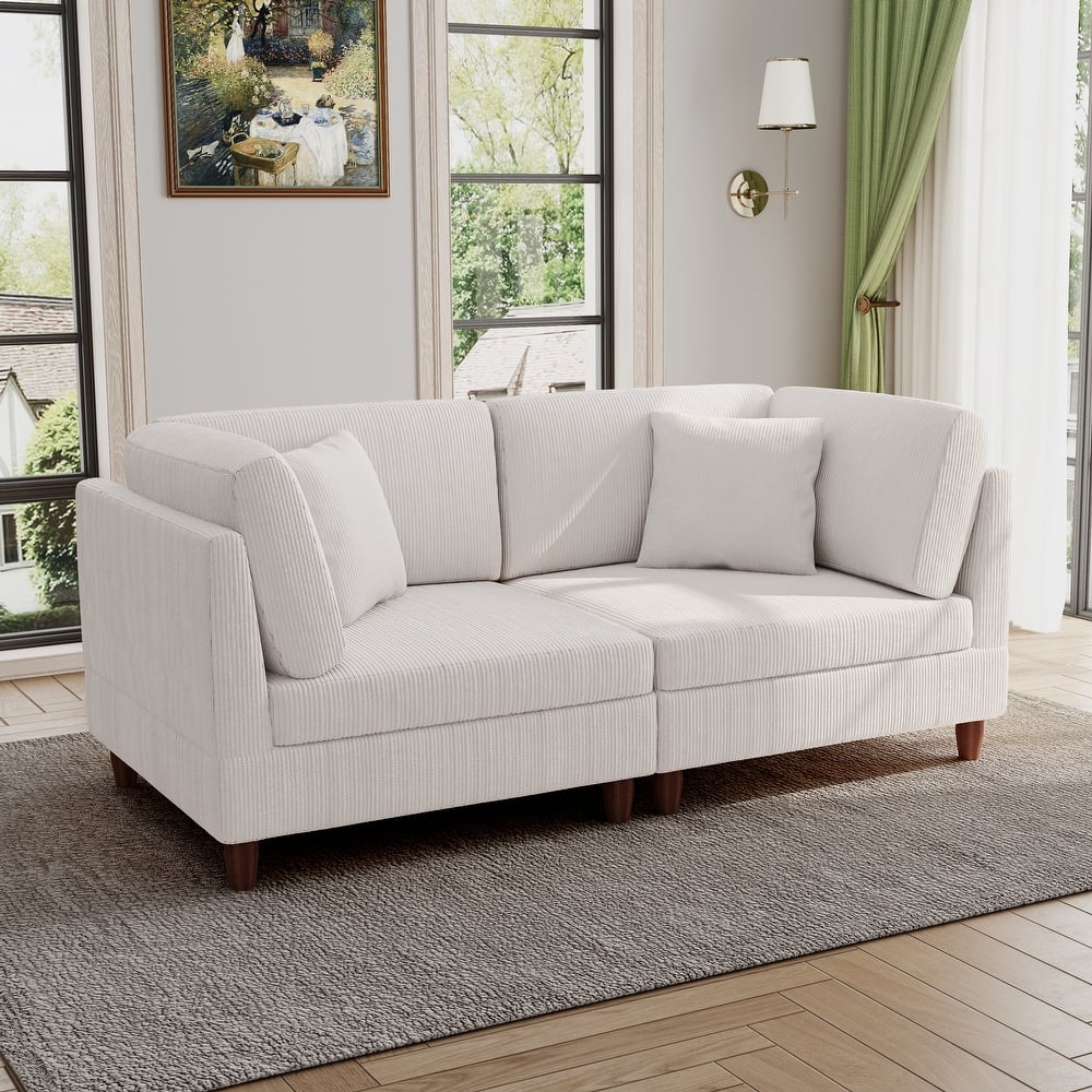 Modern Oversized Modular Corduroy Sectional Sofa Set