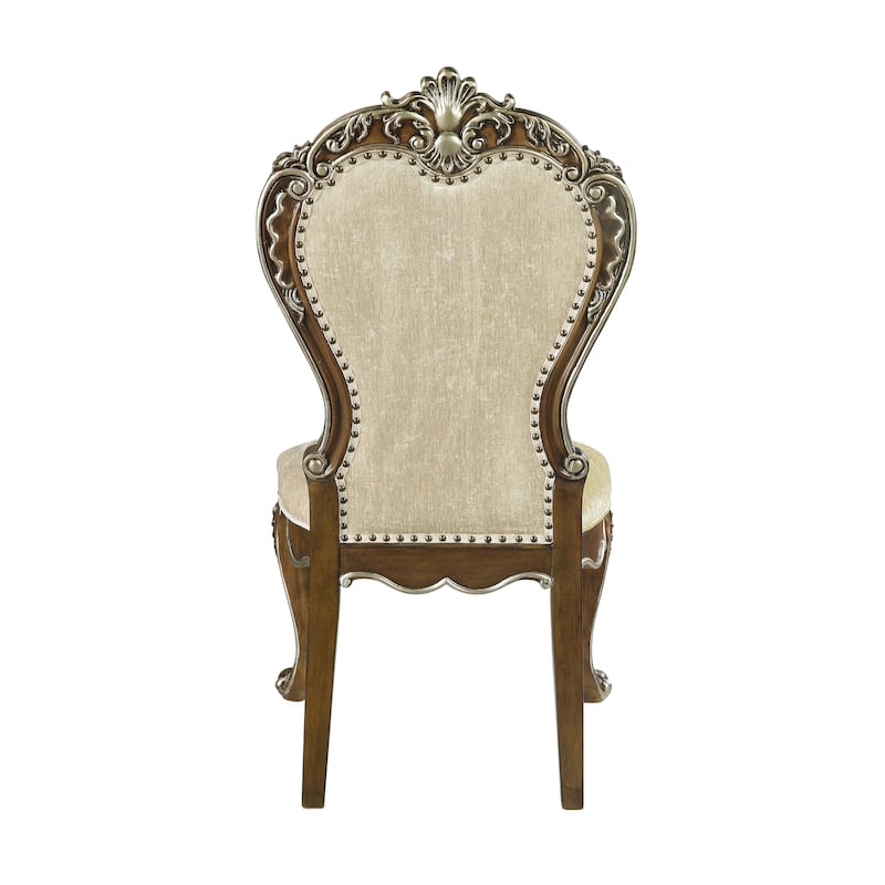 HomeRoots Set of Two Gray and Oak Upholstered Chenille And Solid Wood Dining Side Chairs - 24.00 in. x 44.00 in. x 26.00 in.