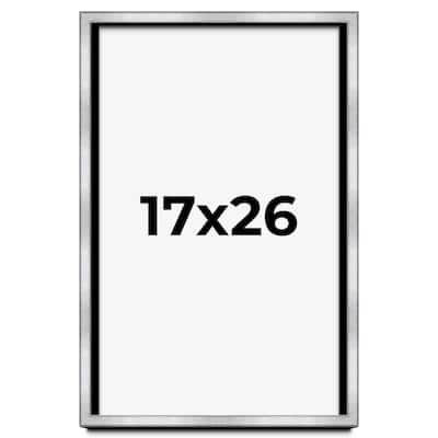 17x26 Shadow Box Frame Silver | 1.375 Inches Deep Real Wood