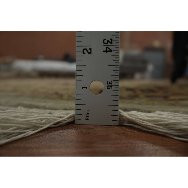 Hand Knotted Oriental 100% Wool Carpet Traditional Floral Beige & Ivories Ziegler Area Rug - 4' 1'' X 4' 1''