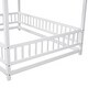 preview thumbnail 36 of 71, Floor Wooden Bed with House Roof and Fence Guardrails for Kids' Bedroom