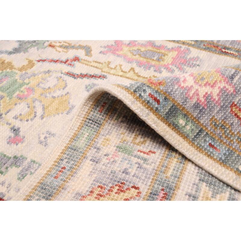 ECARPETGALLERY Hand-knotted Modern Oushak Light Grey Wool Rug - 3'2 x 4'11