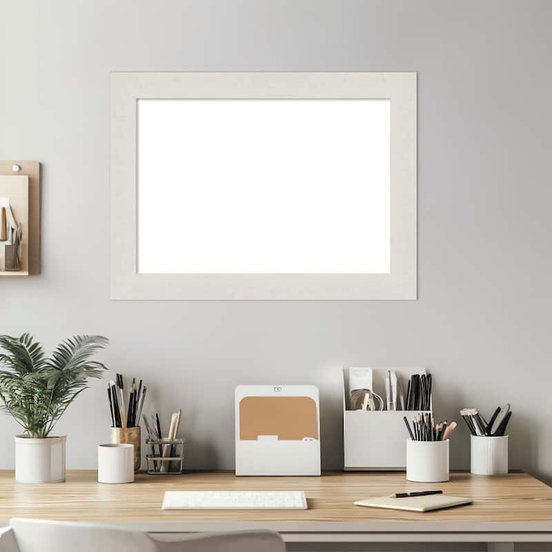 Amanti Art Rustic Plank Espresso Narrow Framed Dry Erase Magnetic Board