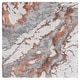 preview thumbnail 34 of 84, SAFAVIEH Horizon Shag Mukades Abstract 2.5-inch Thick Rug 10' Square - Grey/Rust - Square