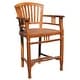 preview thumbnail 2 of 1, Chic Teak Orleans Teak Wood Indoor/ Outdoor Counter Stool with Arms