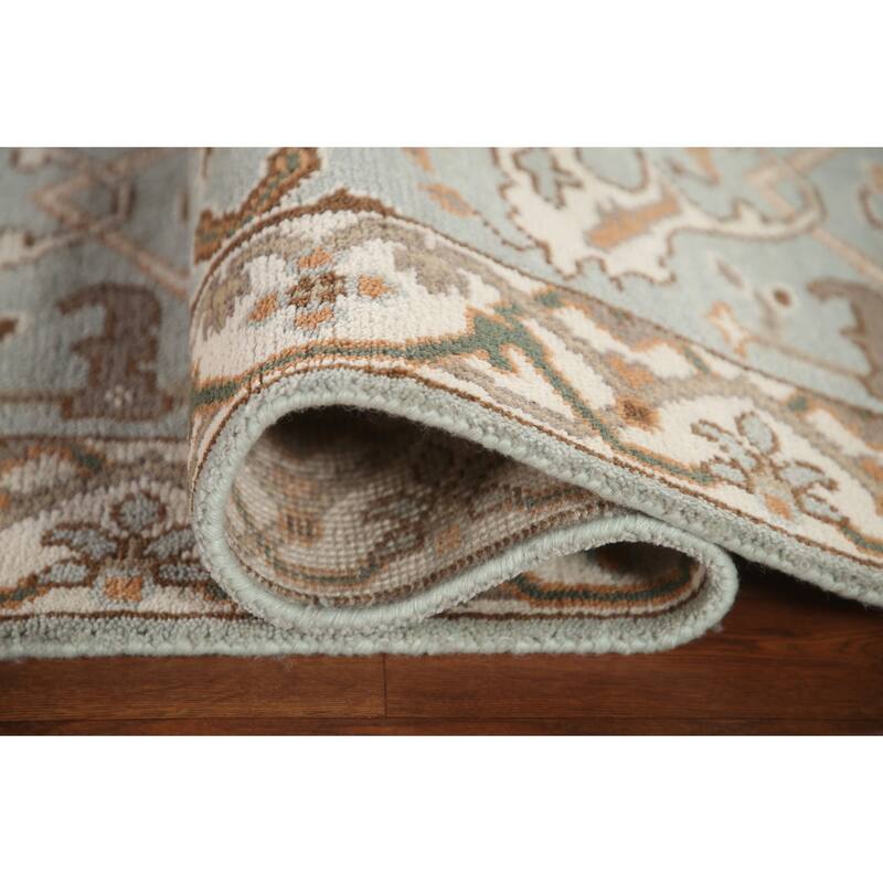 Floral Oushak Oriental Runner Rug Handmade Wool Carpet - 2'7"x 15'8"
