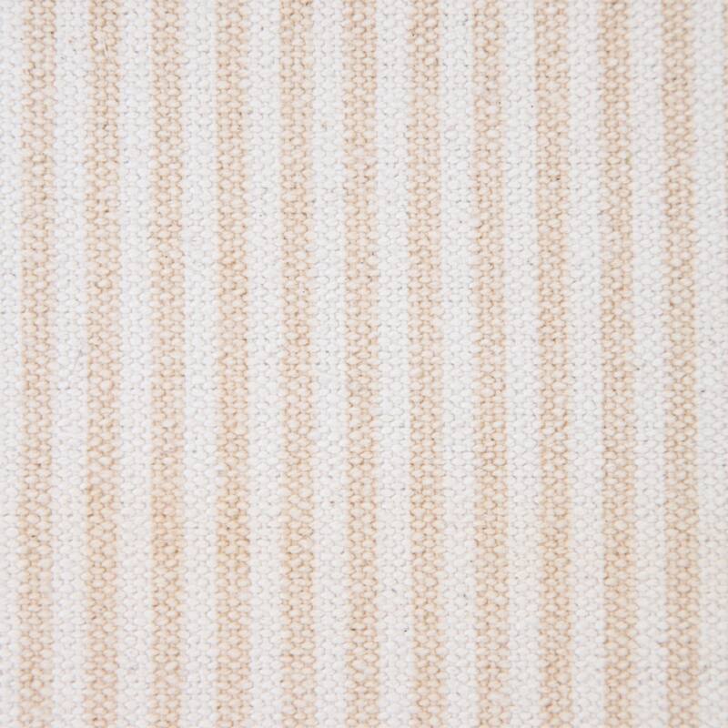 Handwoven Striped Embroidered Cotton Throw Pillow Cover - 20" - Beige and White