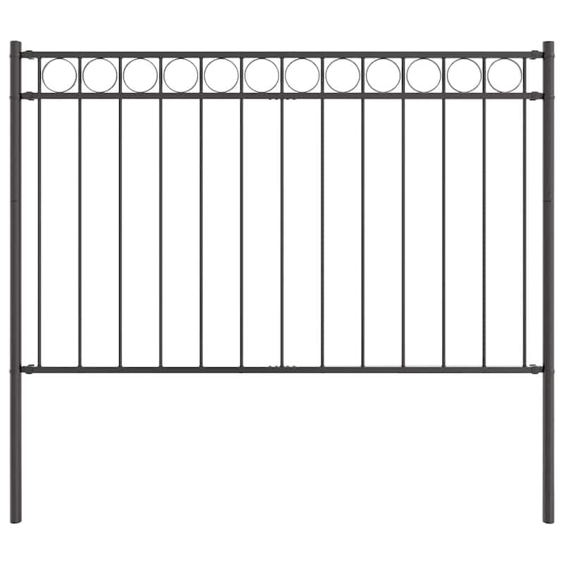 vidaXL Garden Fence Gray Steel