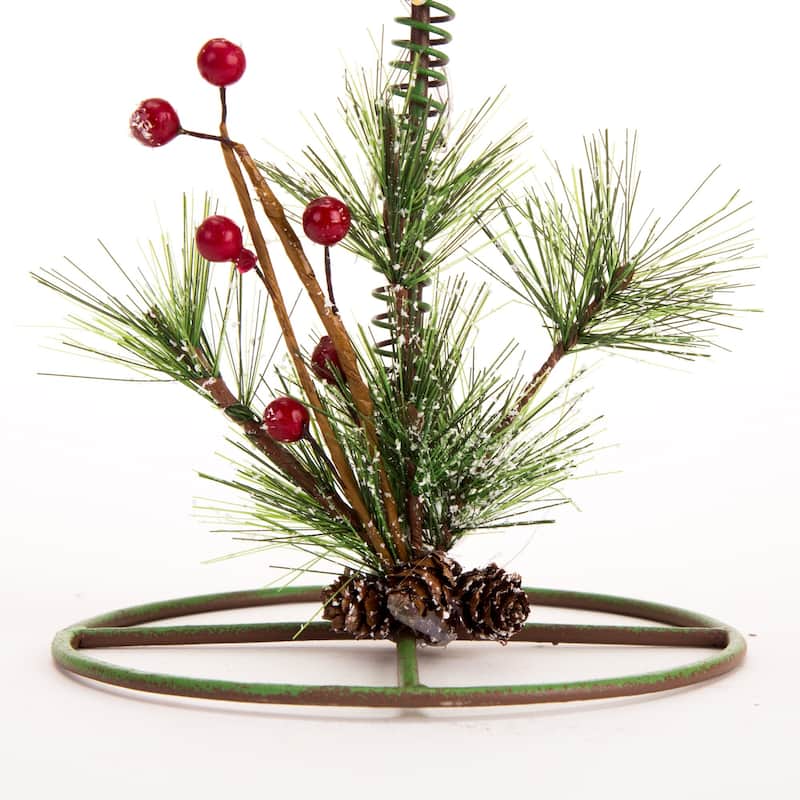 Glitzhome Iron LED Christmas Table Tree Decor with Bells