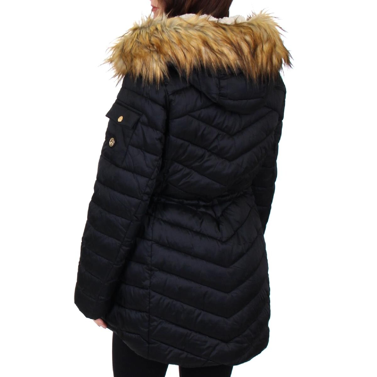 jessica simpson cozy faux fur lined hooded jacket