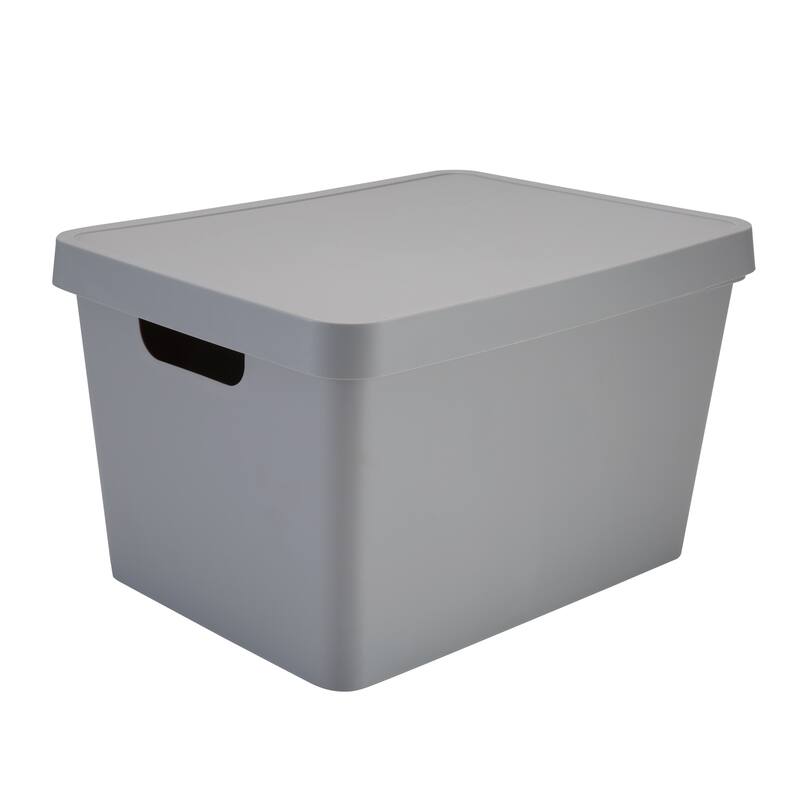 Simplify Large Vinto Storage Box with Lid in Charcoal - 10.9"x 14.5"x 8.5" - Grey