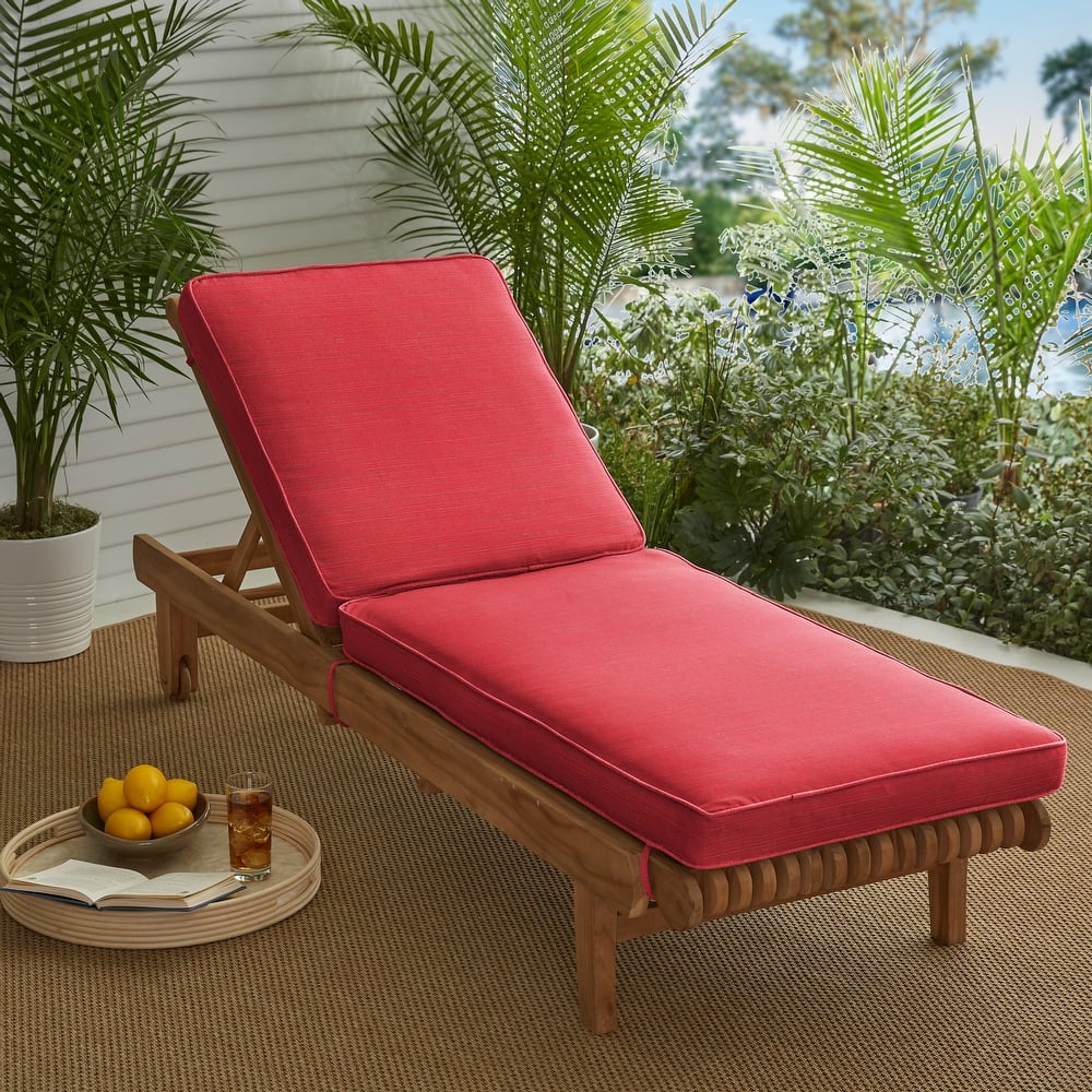 Sorra Home Sunbrella Indoor/Outdoor Chaise Lounge Cushion - 24"W x 73"L x 3"H