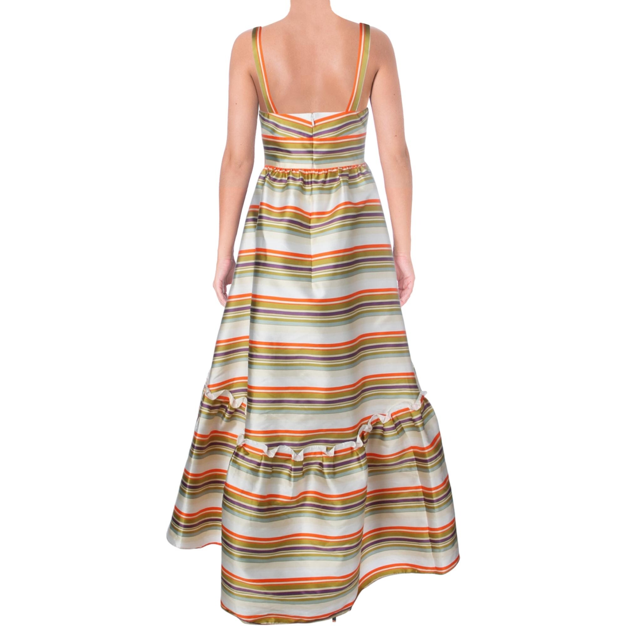 striped evening gown