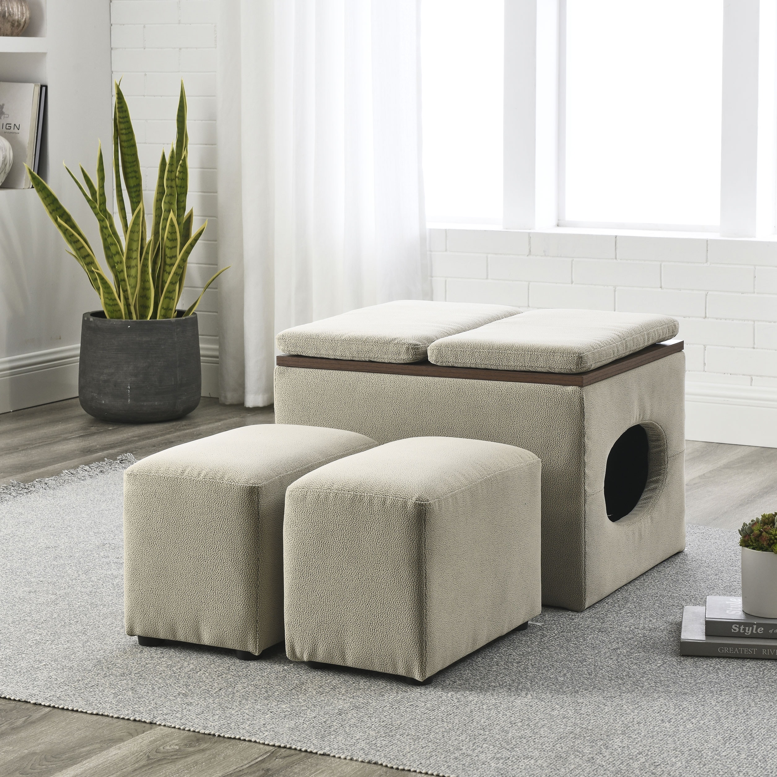 Small storage ottoman outlet bench