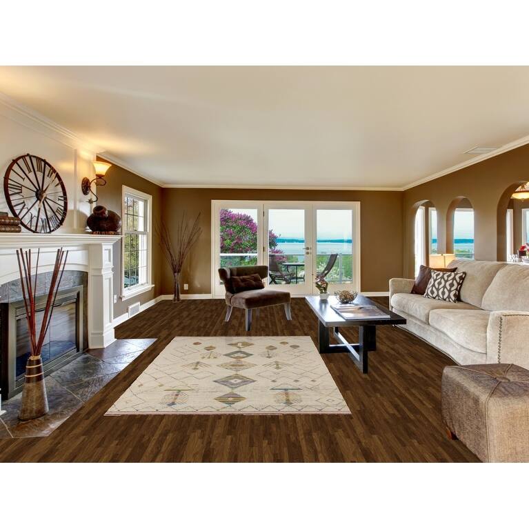 Geometric Moroccan Oriental Area Rug Hand-Knotted Wool Carpet - 5'2"x 8'5"