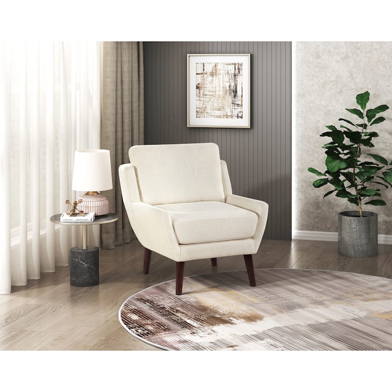 Comfortable Contemporary Accent Chair with Durable Upholstery and Solid Wood Legs