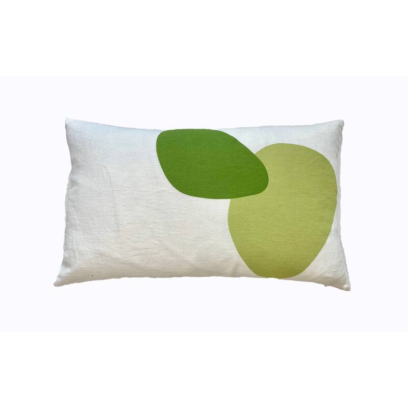 Jiti Indoor Bubble Patterned Modern Abstract Linen Accent Rectangle Lumbar Pillow 12 x 20 - Green