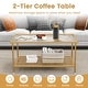 preview thumbnail 6 of 8, Costway 2-Tier Coffee Table with Shelf with Tempered Glass Top & Metal - See Details