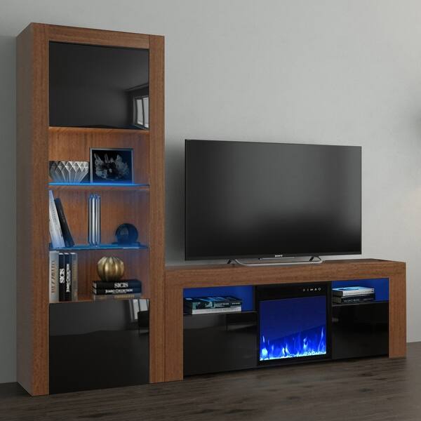 Shop Milano Set 145ef Bk Electric Fireplace Modern Wall Unit