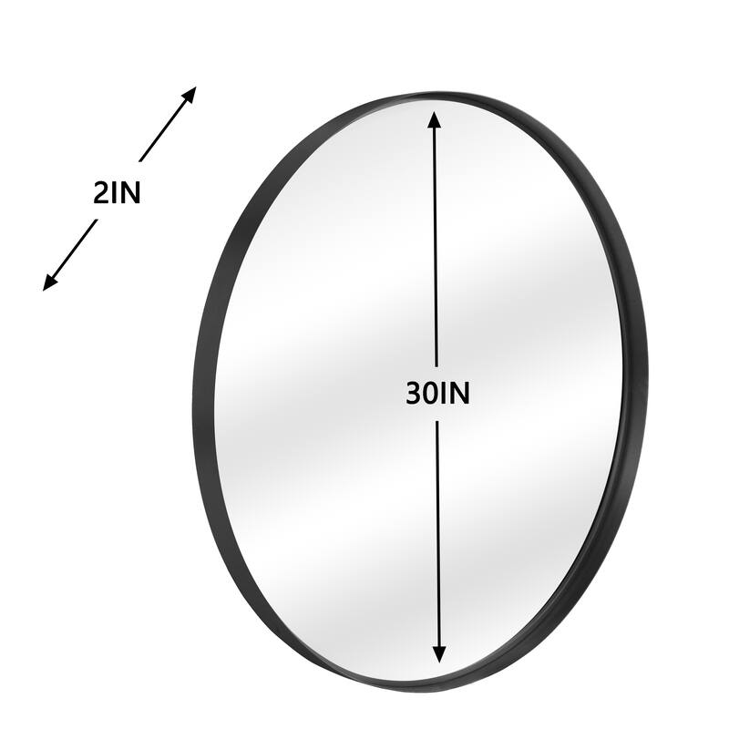 MacLuu Round Metal Wide Frame Wall Mirror