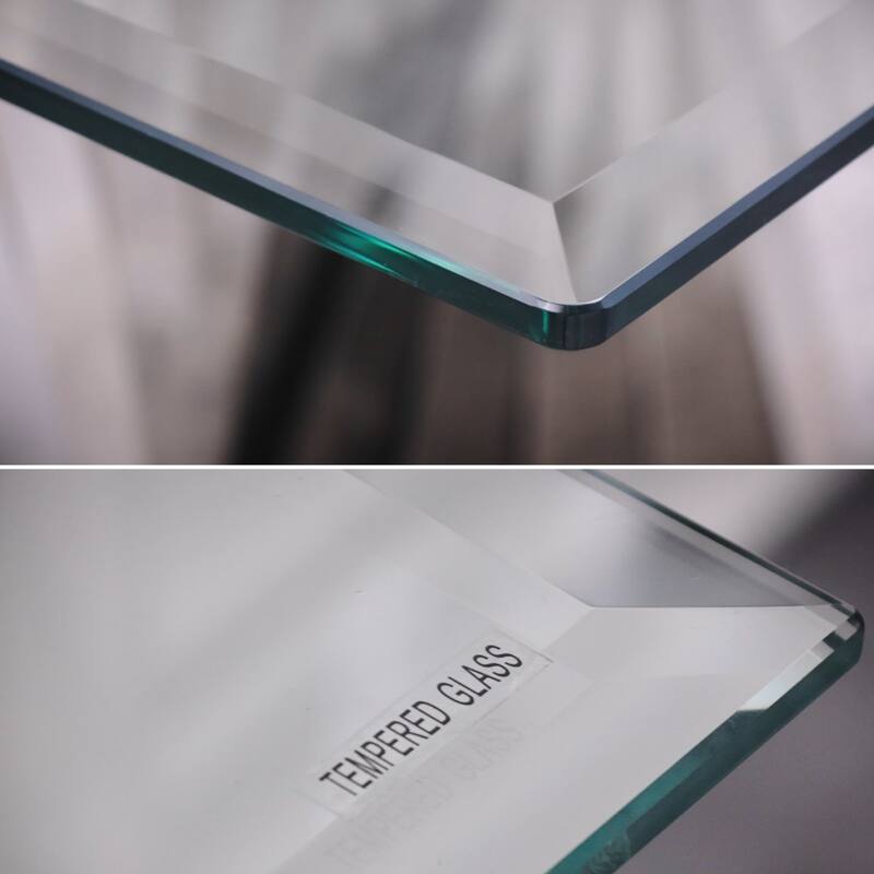 Glass End Table Side Table Corner Table with Gold Base